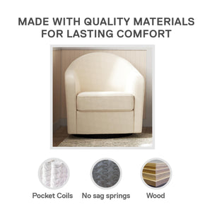 DHP Gentle Swivel Accent Chair - Ivory Boucle