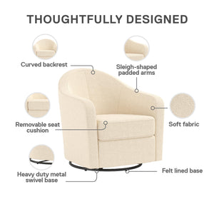 DHP Gentle Swivel Accent Chair - Ivory Boucle