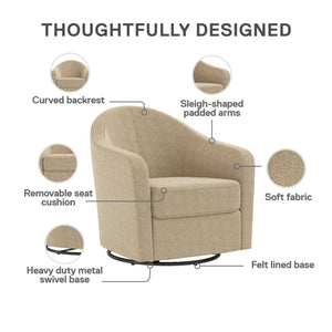 DHP Gentle Swivel Accent Chair - Taupe Boucle