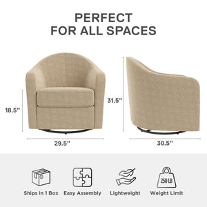 DHP Gentle Swivel Accent Chair - Taupe Boucle