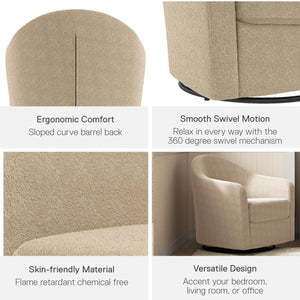 DHP Gentle Swivel Accent Chair - Taupe Boucle