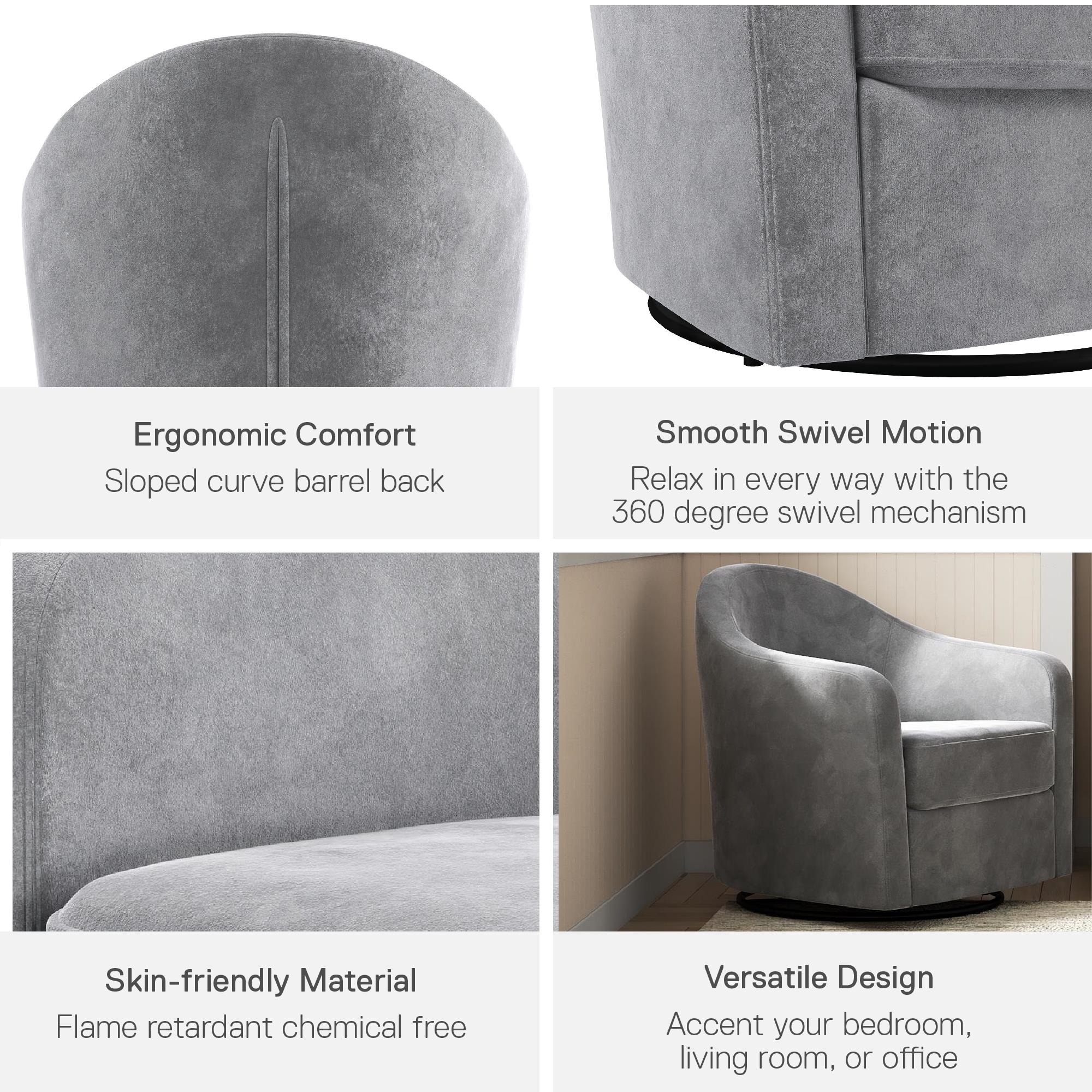 DHP Gentle Swivel Accent Chair - Light Gray