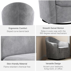 DHP Gentle Swivel Accent Chair - Light Gray