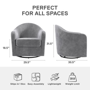 DHP Gentle Swivel Accent Chair - Light Gray