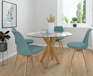 Ren Home Jumi Glass Dining Table - Light Oak