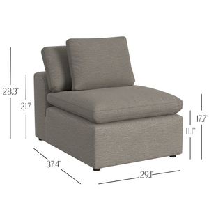 Cortney's Collection York Modular Armless Chair - Taupe