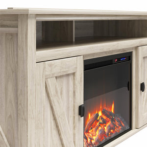 Ameriwood Home Farmington Electric Fireplace TV Console for TVs up to 60" - Light Walnut