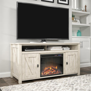 Ameriwood Home Farmington Electric Fireplace TV Console for TVs up to 60" - Light Walnut