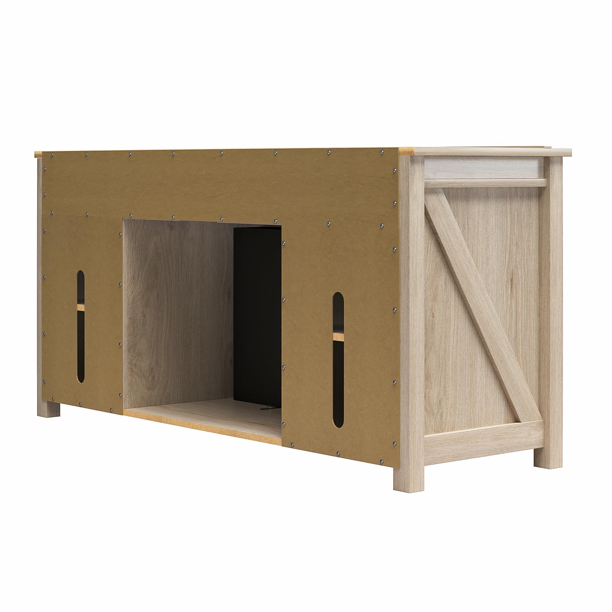 Ameriwood Home Farmington Electric Fireplace TV Console for TVs up to 60" - Light Oak