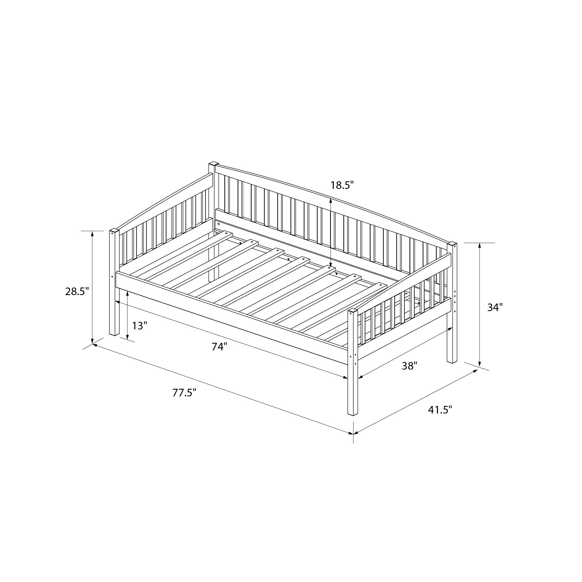DHP Lydia Wood Daybed - Espresso - Twin