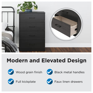 Ameriwood Home BrEZ Build Pearce 4 Drawer Dresser - Blonde Oak - 4 Drawer
