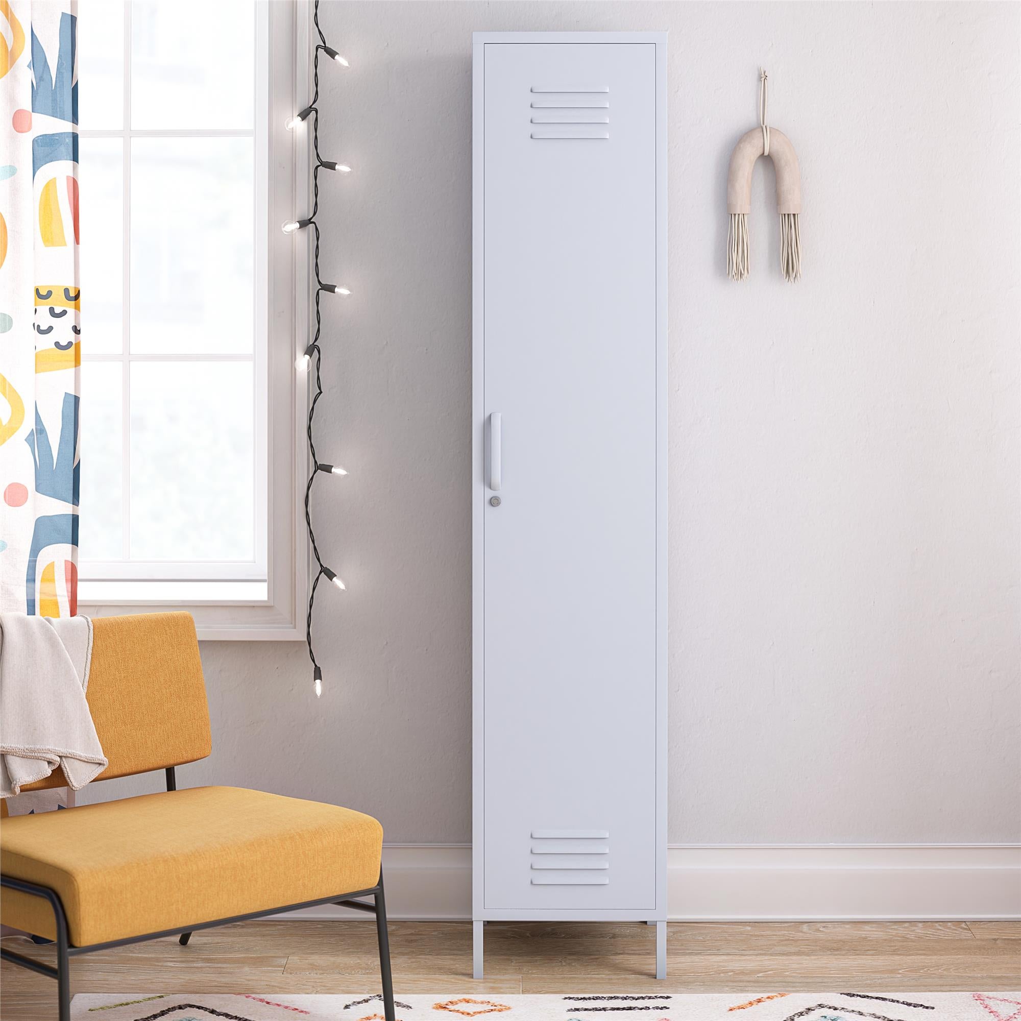 Novogratz Cache 1-Door Tall Single Metal Locker Style Storage Cabinet - Powder Blue