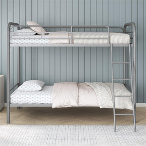 DHP Dusty Kids' Bunk Bed - Silver - Twin-Over-Twin