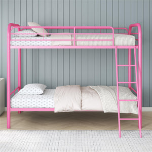 DHP Dusty Kids' Bunk Bed - Pink - Twin-Over-Twin