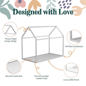 Max & Finn Skyler Metal House Bed - Dove Gray - Twin