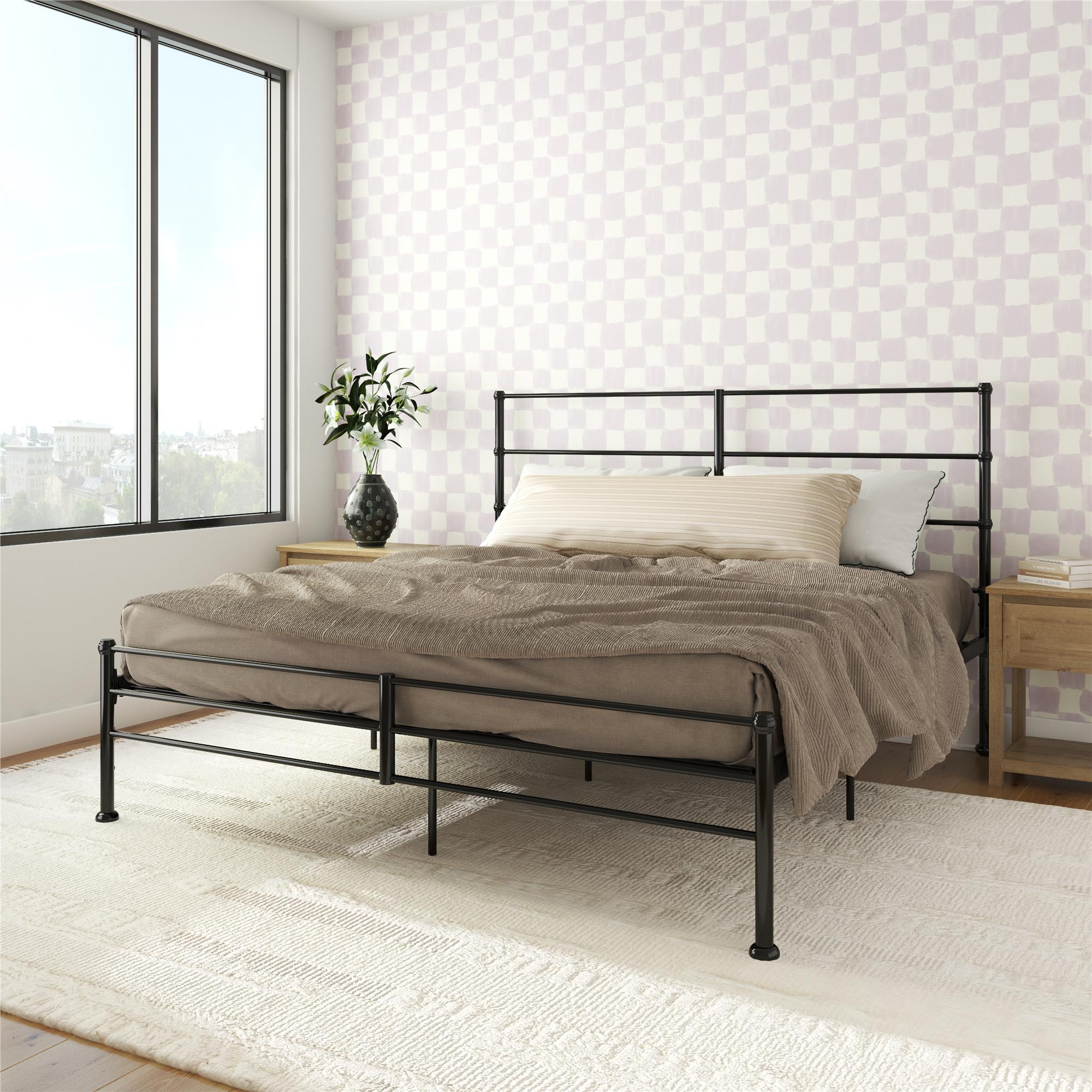 Mr. Kate MacKenzie Adaptable Metal Platform Bed - Black - King