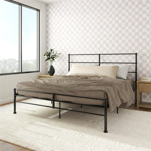 Mr. Kate MacKenzie Adaptable Metal Platform Bed - Black - King