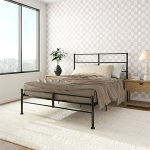 Mr. Kate MacKenzie Adaptable Metal Platform Bed - Black - Queen