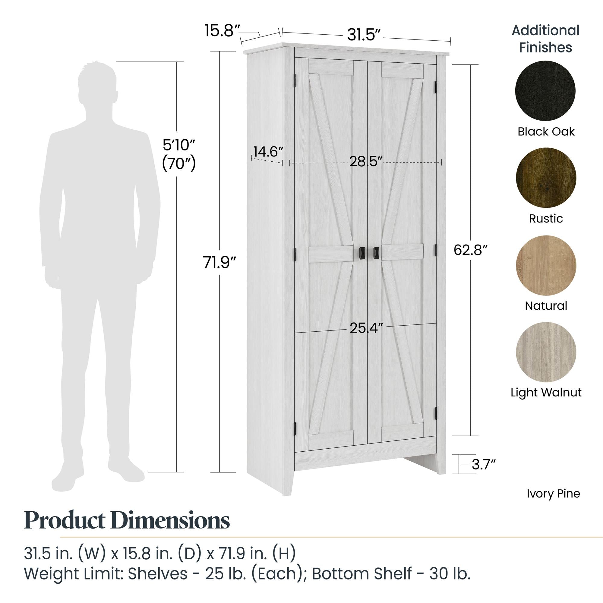 Systembuild Evolution Farmington 31.5" Wide Storage Cabinet - Ivory Pine
