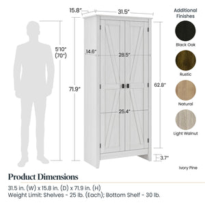 Systembuild Evolution Farmington 31.5" Wide Storage Cabinet - Ivory Pine