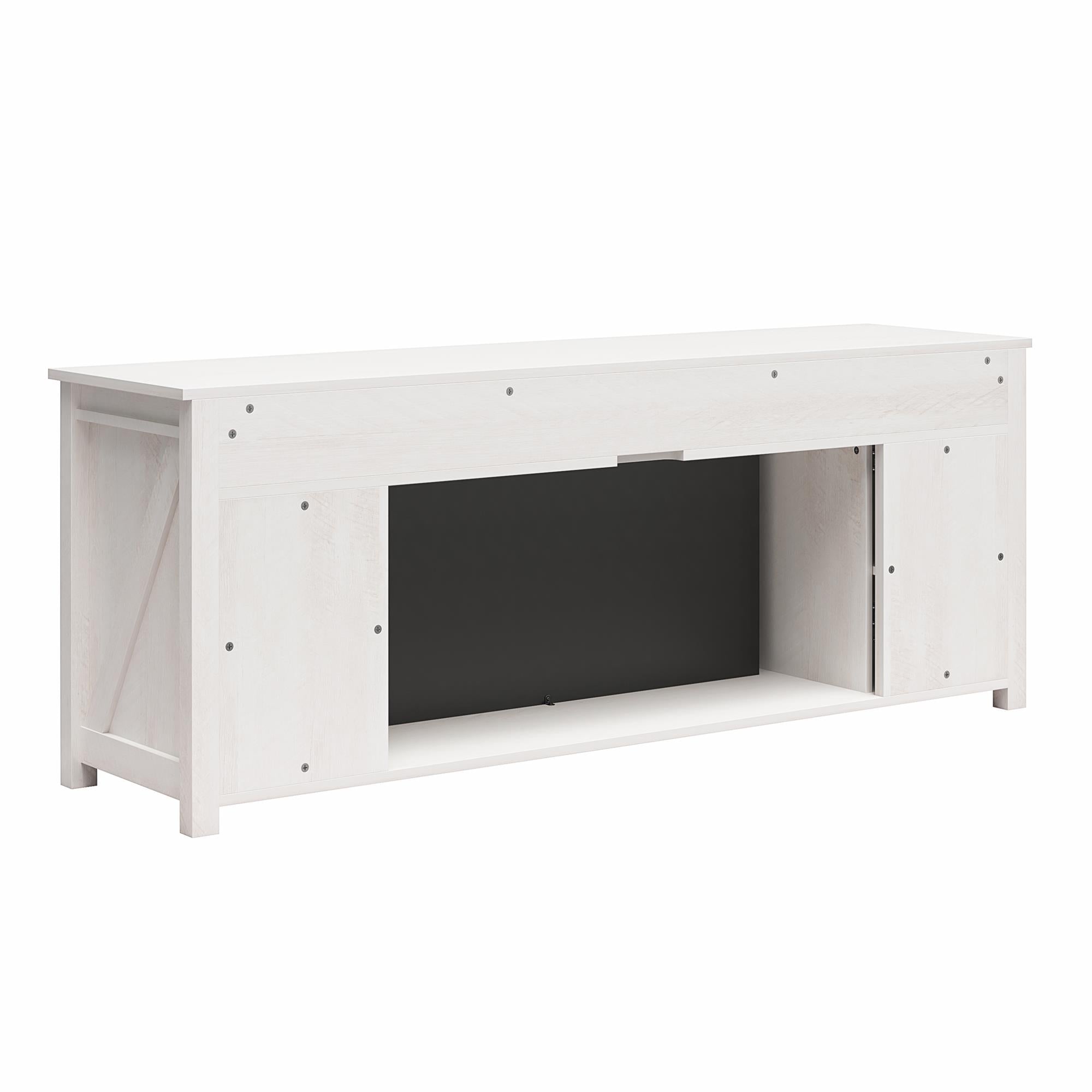Ameriwood Home Farmington Electric Fireplace TV Console with Remote for TVs up to 85" - Ivory Oak