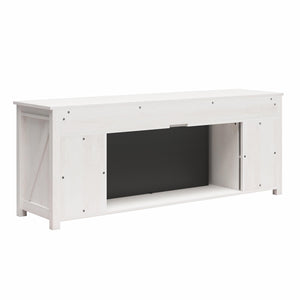 Ameriwood Home Farmington Electric Fireplace TV Console with Remote for TVs up to 85" - Ivory Oak