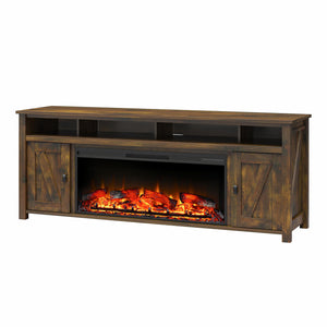 Ameriwood Home Farmington Electric Fireplace TV Console with Remote for TVs up to 85" - Century Barn Pine
