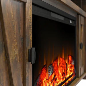 Ameriwood Home Farmington Electric Fireplace TV Console with Remote for TVs up to 85" - Century Barn Pine