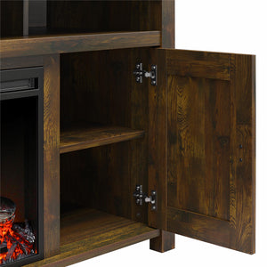 Ameriwood Home Farmington Electric Fireplace TV Console with Remote for TVs up to 85" - Century Barn Pine