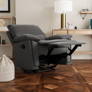 DHP Labatte Pushback Recliner with USB - Charcoal - 1-Seater