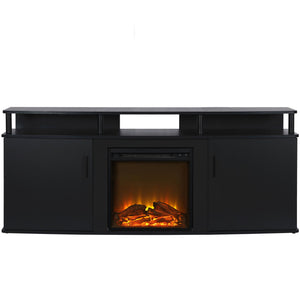 Ameriwood Home Carson Electric Fireplace TV Console for TVs up to 70" - Black