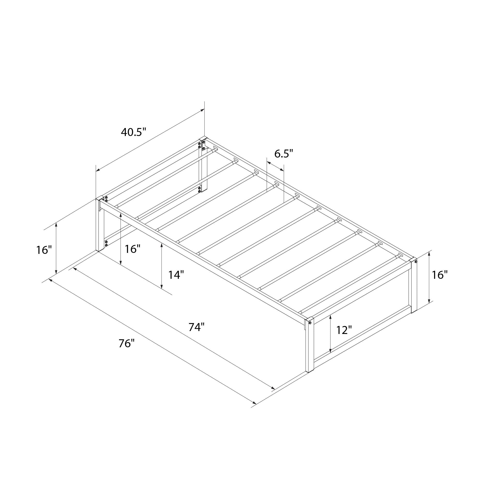 DHP Avey Modern Metal Platform Bed Frame - Black - Twin