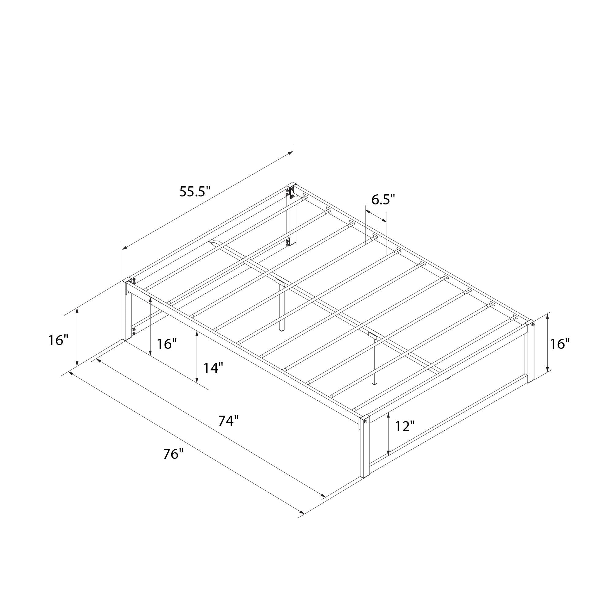 DHP Avey Modern Metal Platform Bed Frame - Black - Full