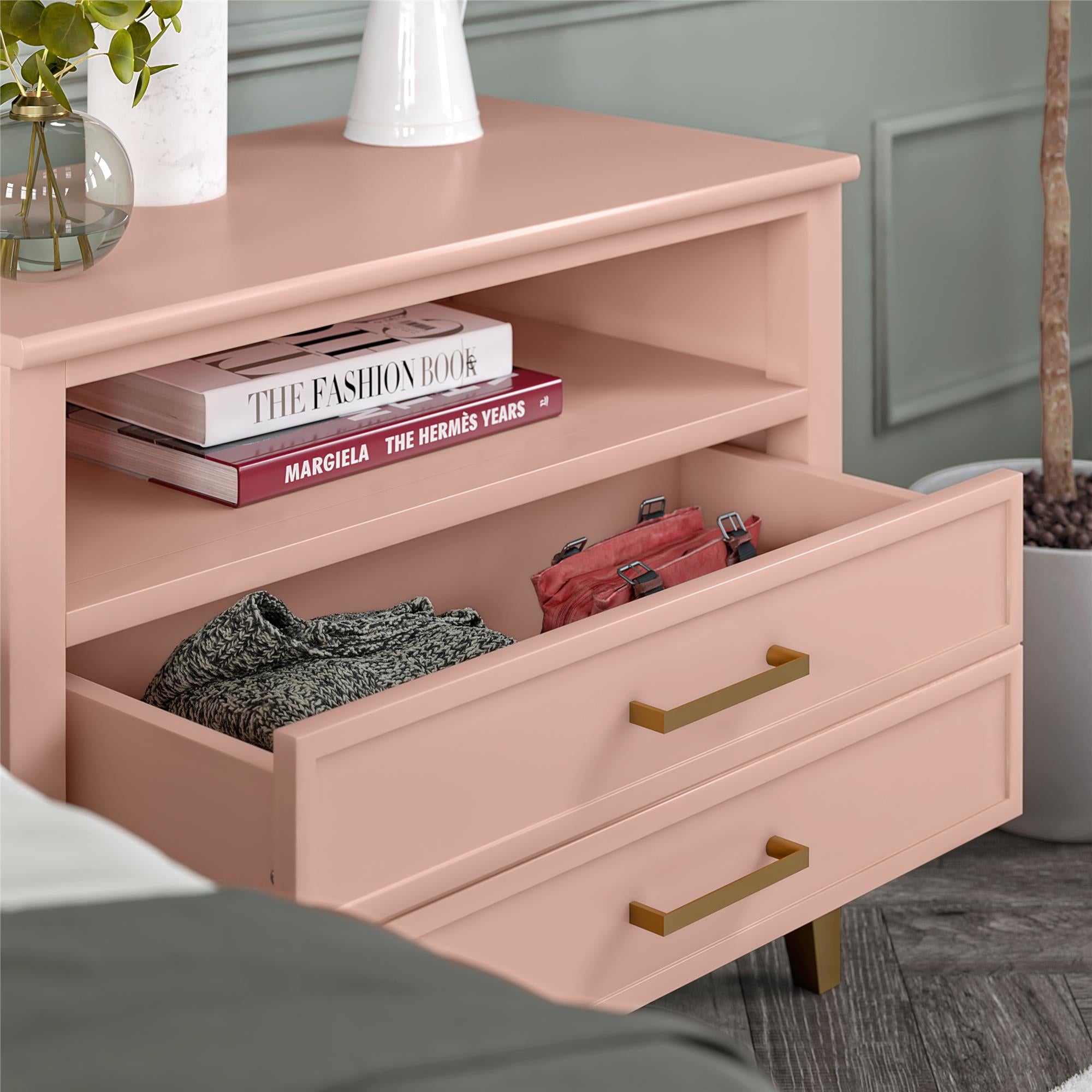 CosmoLiving Westerleigh Wide Nightstand - Pale Dogwood