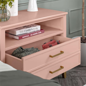 CosmoLiving Westerleigh Wide Nightstand - Pale Dogwood