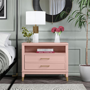 CosmoLiving Westerleigh Wide Nightstand - Pale Dogwood