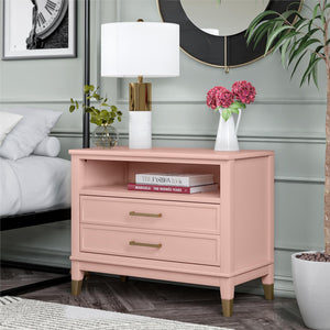 CosmoLiving Westerleigh Wide Nightstand - Pale Dogwood