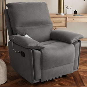 DHP Labatte Pushback Recliner with USB - Charcoal - 1-Seater