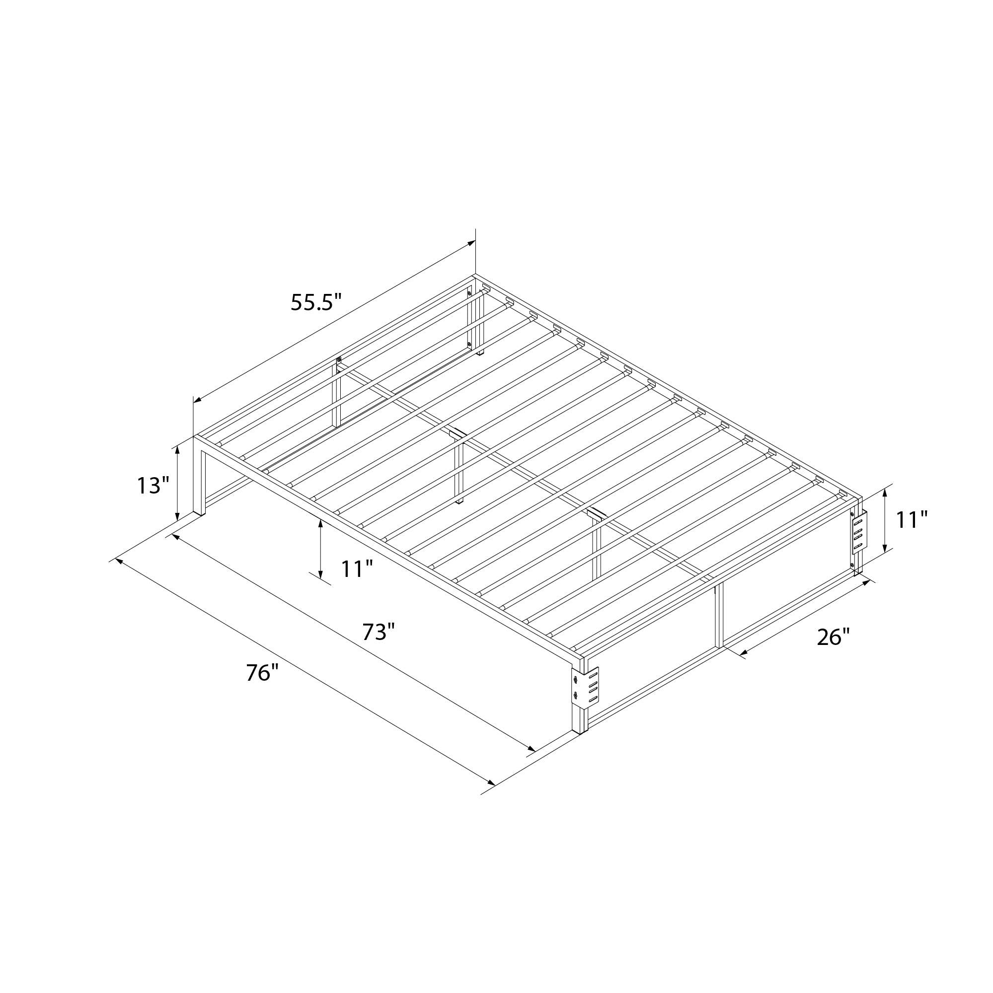 RealRooms Colten Universal Platform Bed - Black - Full