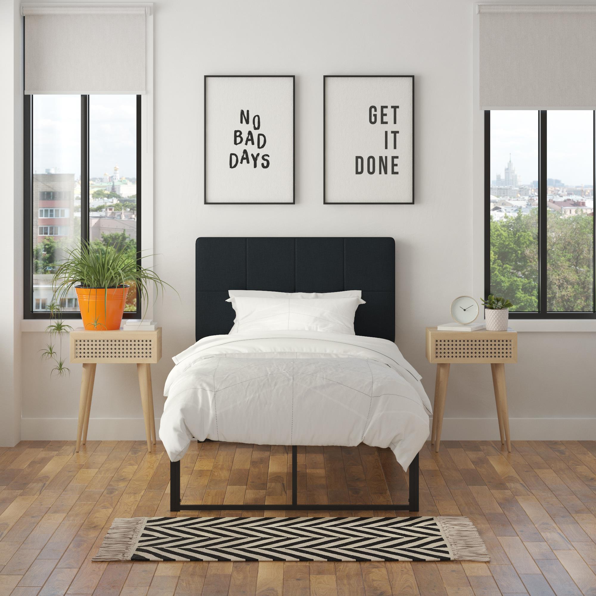 RealRooms Colten Universal Platform Bed - Black - Twin