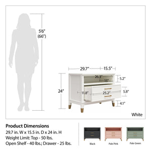 CosmoLiving Westerleigh Wide Nightstand - Pale Dogwood