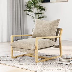DHP Mira Accent Chair - Ivory - 1-Seater