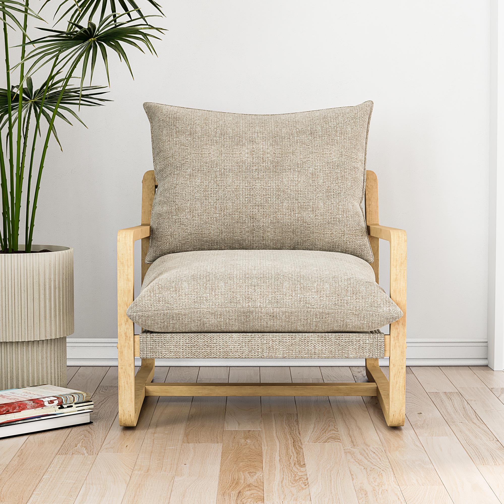DHP Mira Accent Chair - Ivory - 1-Seater