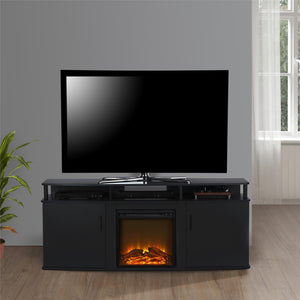 Ameriwood Home Carson Electric Fireplace TV Console for TVs up to 70" - Black