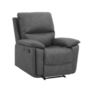 DHP Labatte Pushback Recliner with USB - Charcoal - 1-Seater