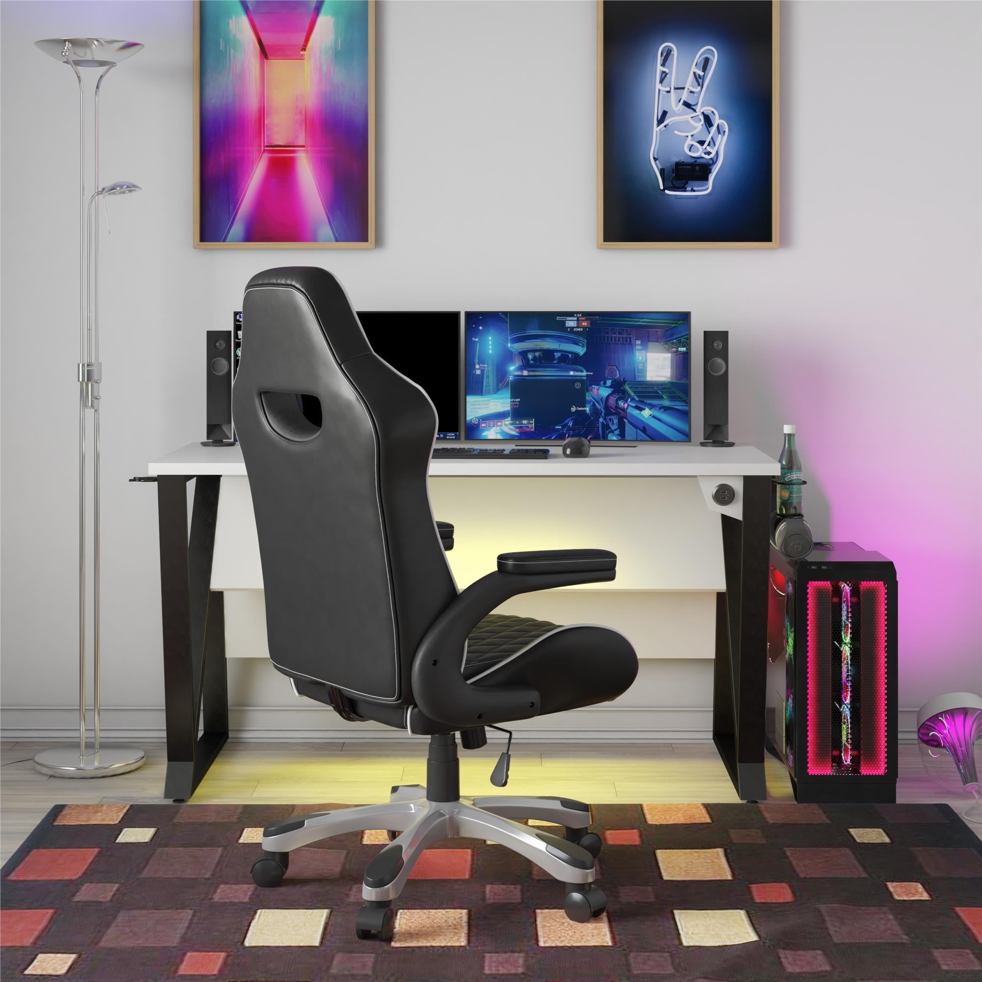 NTense Galaxy Gaming and Office Chair - Black - 1-Seater