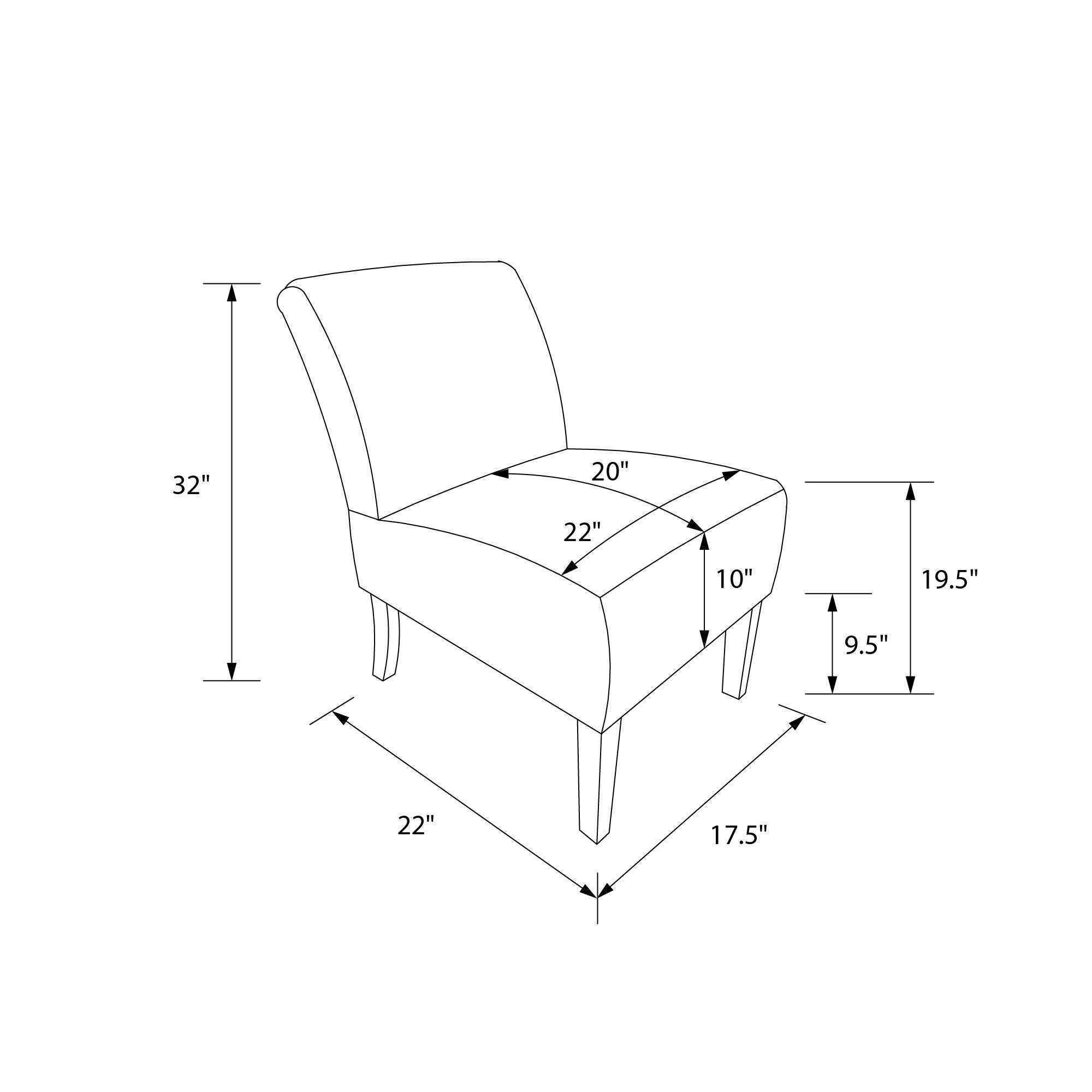 DHP Hazen Accent Chair - Ivory - 1-Seater