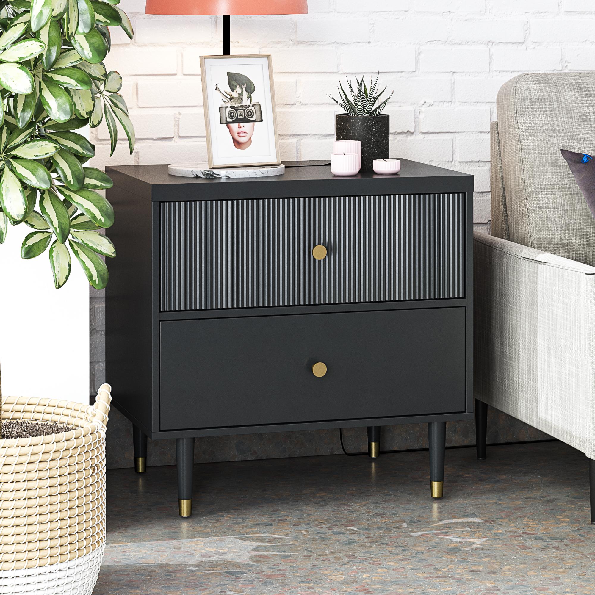 CosmoLiving Elizabeth Nightstand - Black