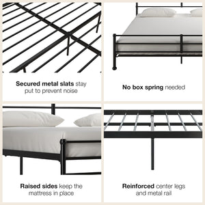 Mr. Kate MacKenzie Adaptable Metal Platform Bed - Black - King