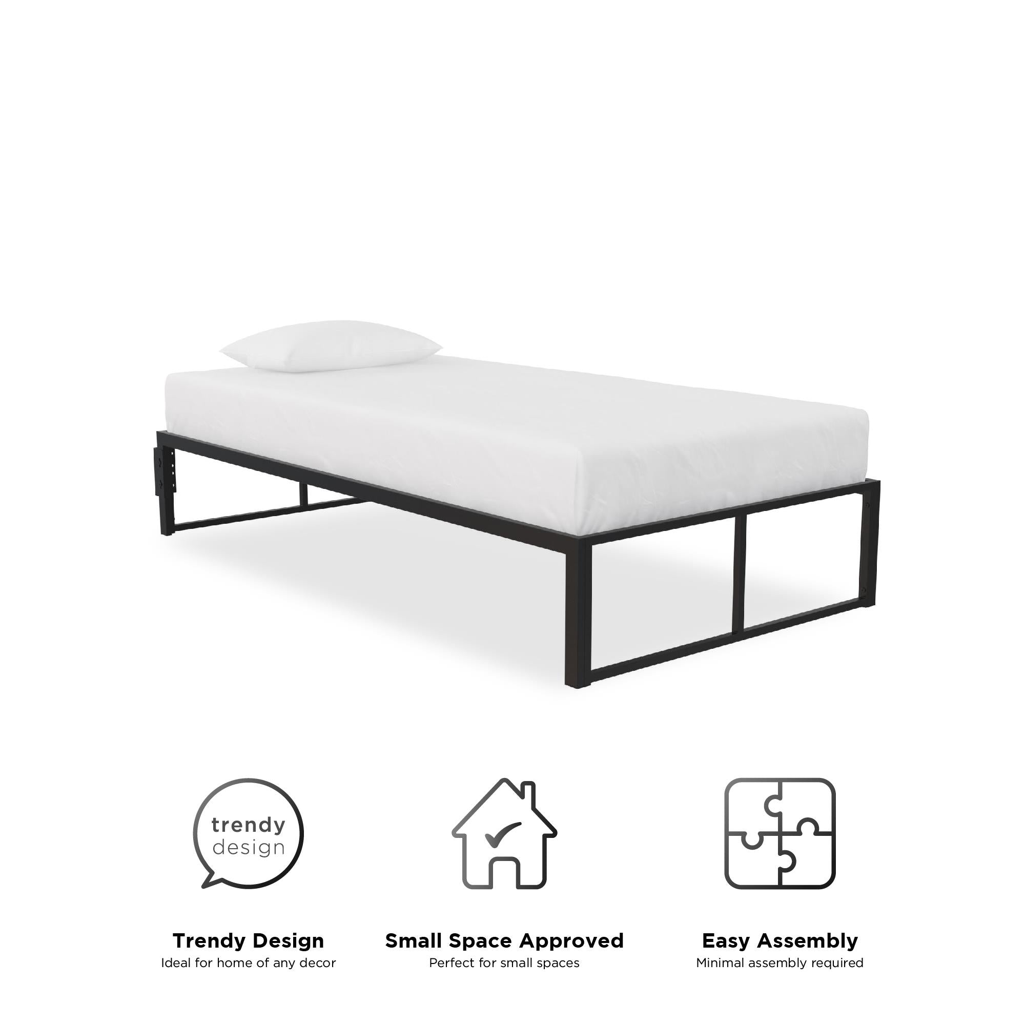 RealRooms Colten Universal Platform Bed - Black - Twin